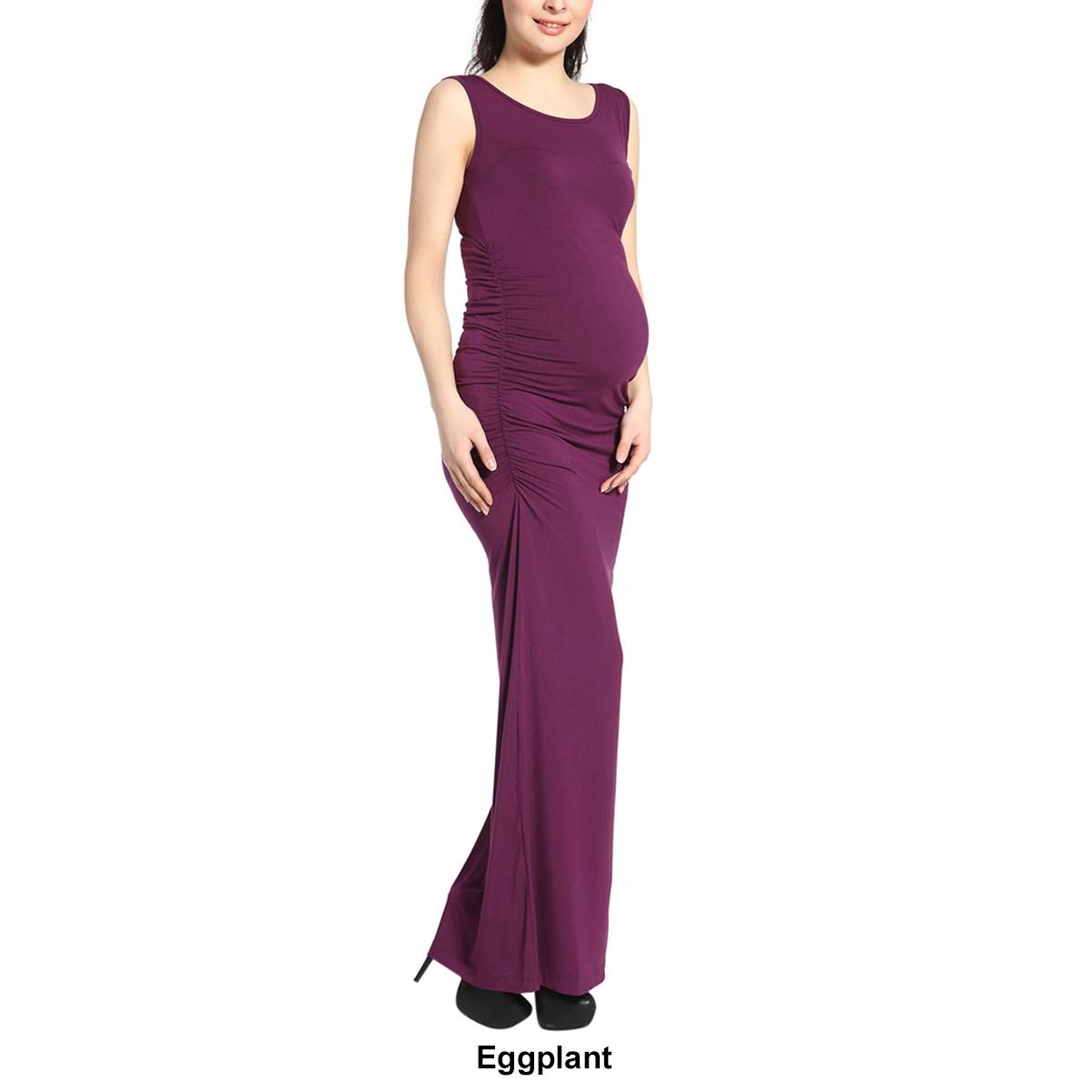 Womens Glow & Grow(R) Sleeveless Solid Maternity Maxi Dress