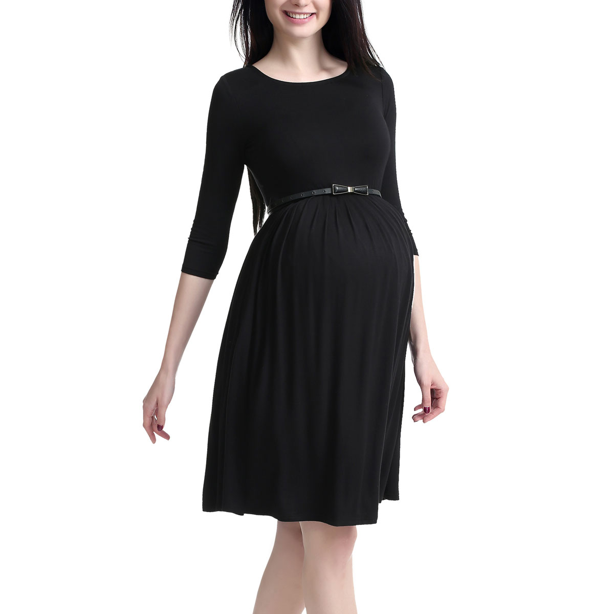 Womens Glow & Grow(R) Pleated Maternity Midi Dress