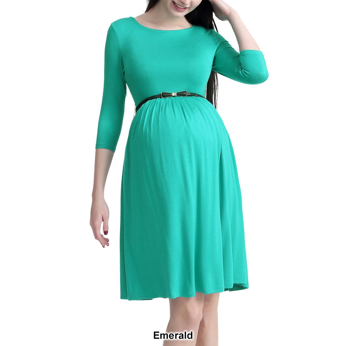 Womens Glow & Grow(R) Pleated Maternity Midi Dress