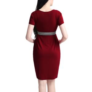 Womens Glow & Grow(R) Contrast Pleated A-Line Maternity Dress alternate view