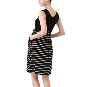 Womens Glow & Grow(R) Scoop Neck Stripe Maternity A-Line Dress alternate view