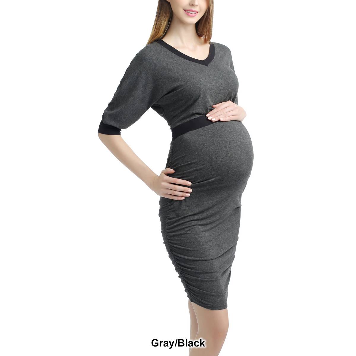 Womens Glow & Grow(R) Batwing Maternity Midi Dress