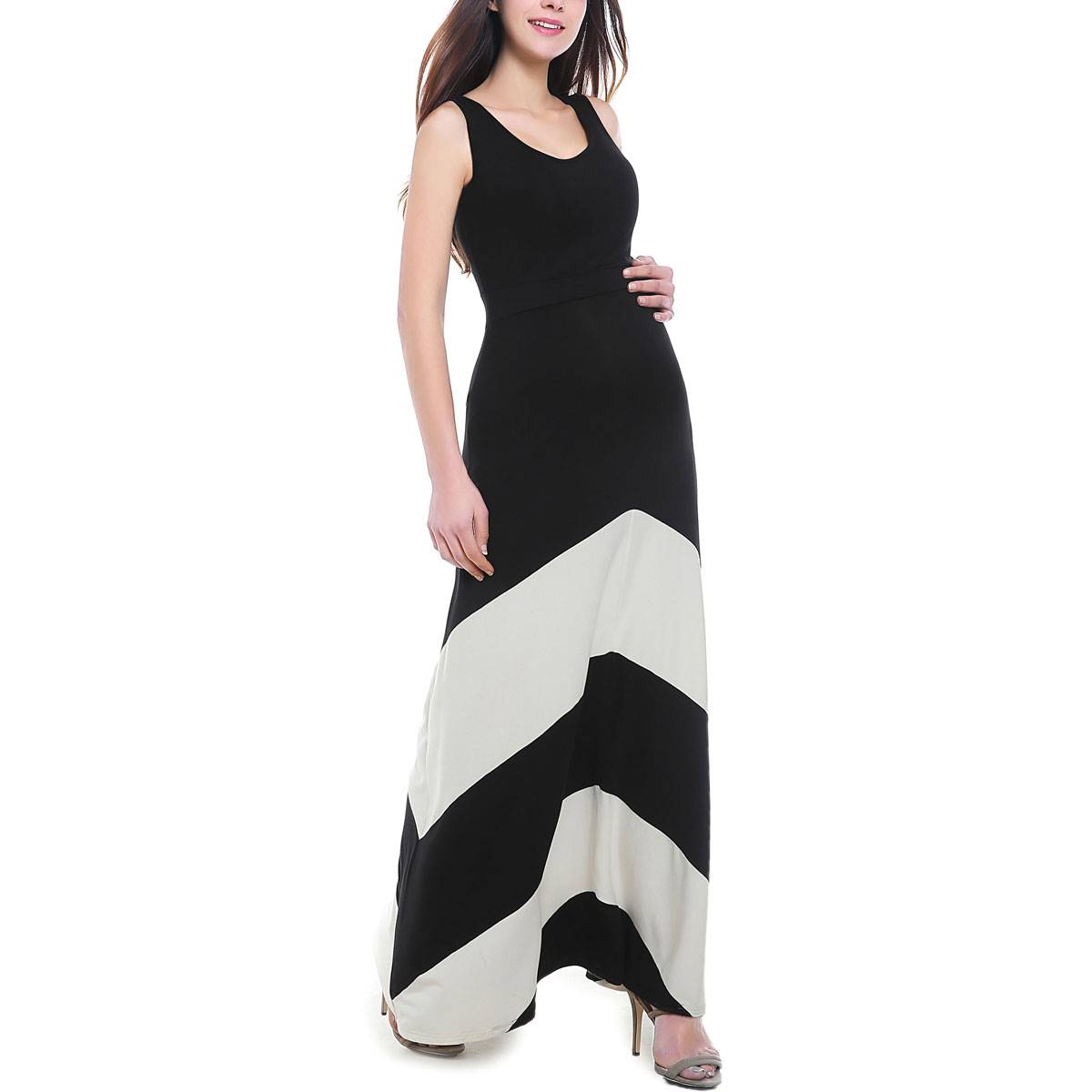 Womens Pokkori By Kimi & Kai Maternity Color Block Maxi Dress