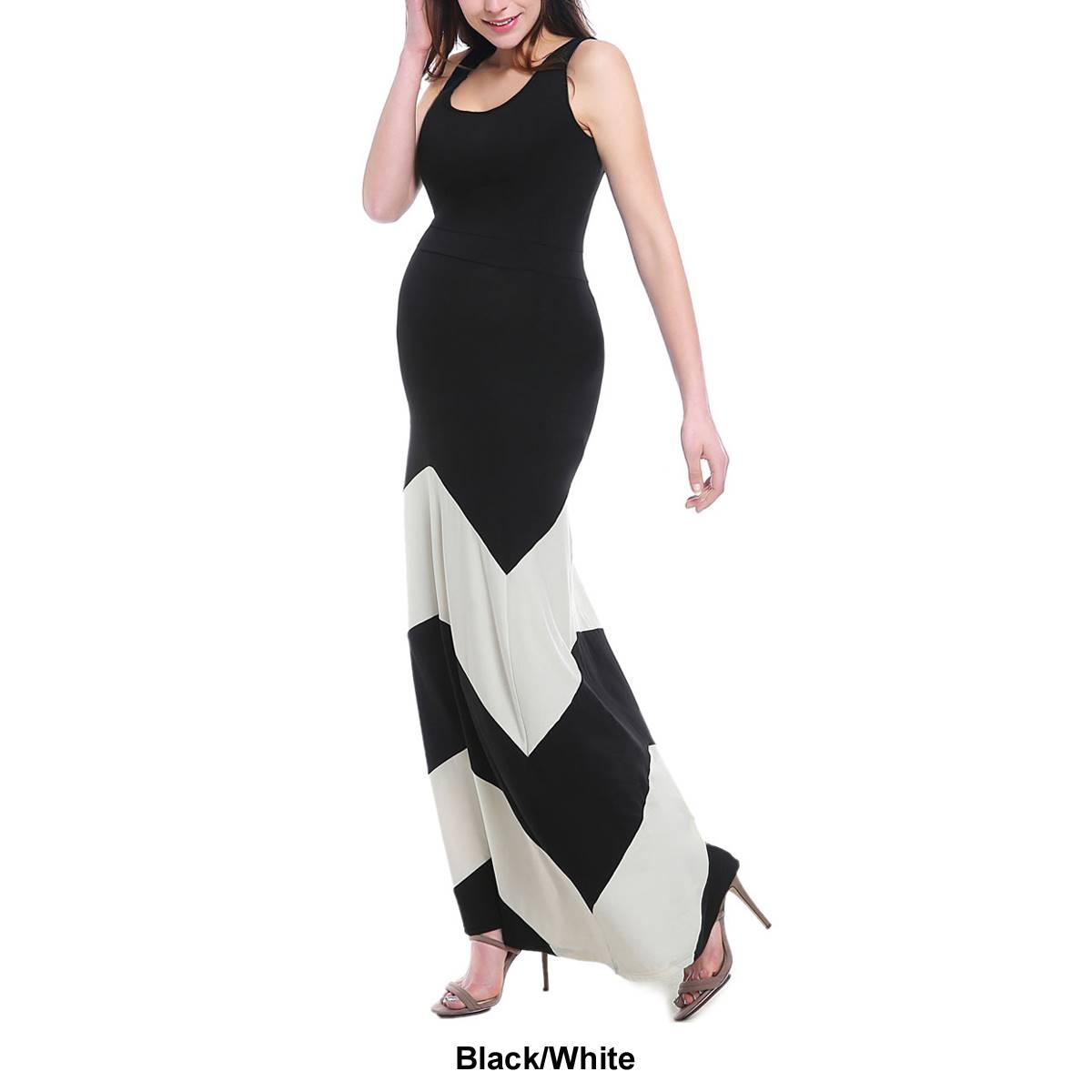 Womens Pokkori By Kimi & Kai Maternity Color Block Maxi Dress