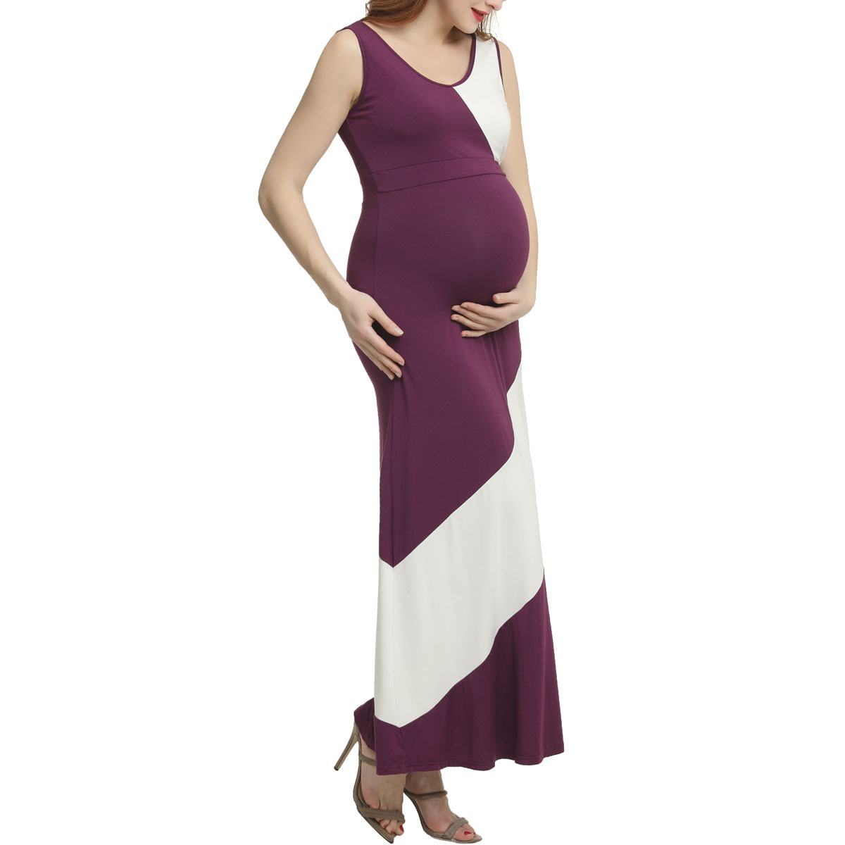 Womens Glow & Grow(R) Color Block Maternity Maxi Dress