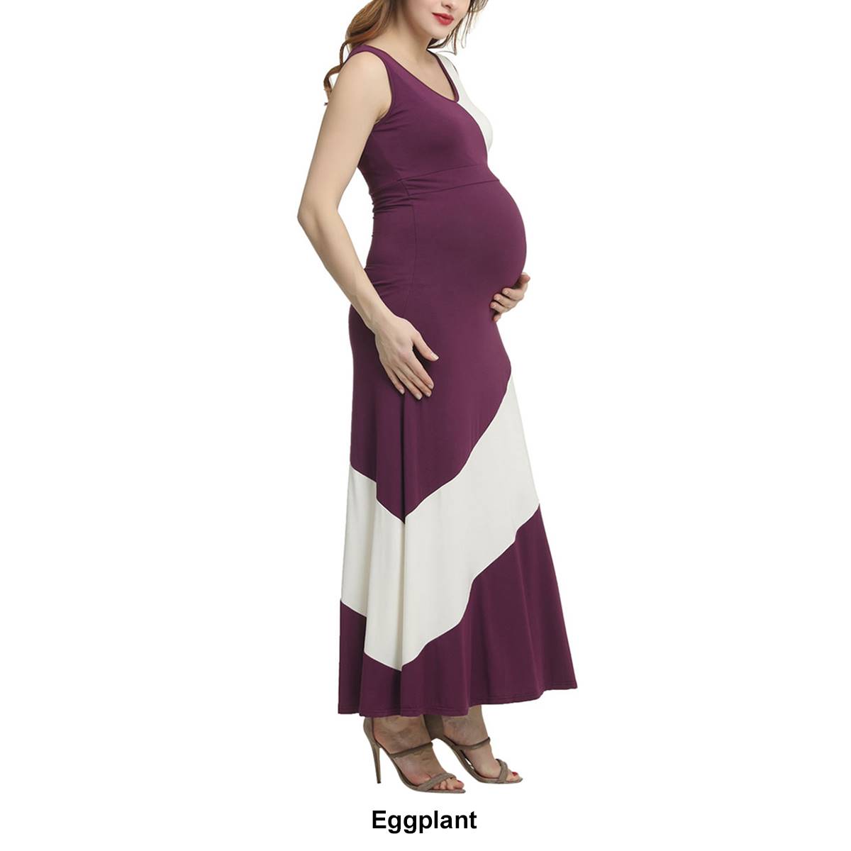 Womens Glow & Grow(R) Color Block Maternity Maxi Dress