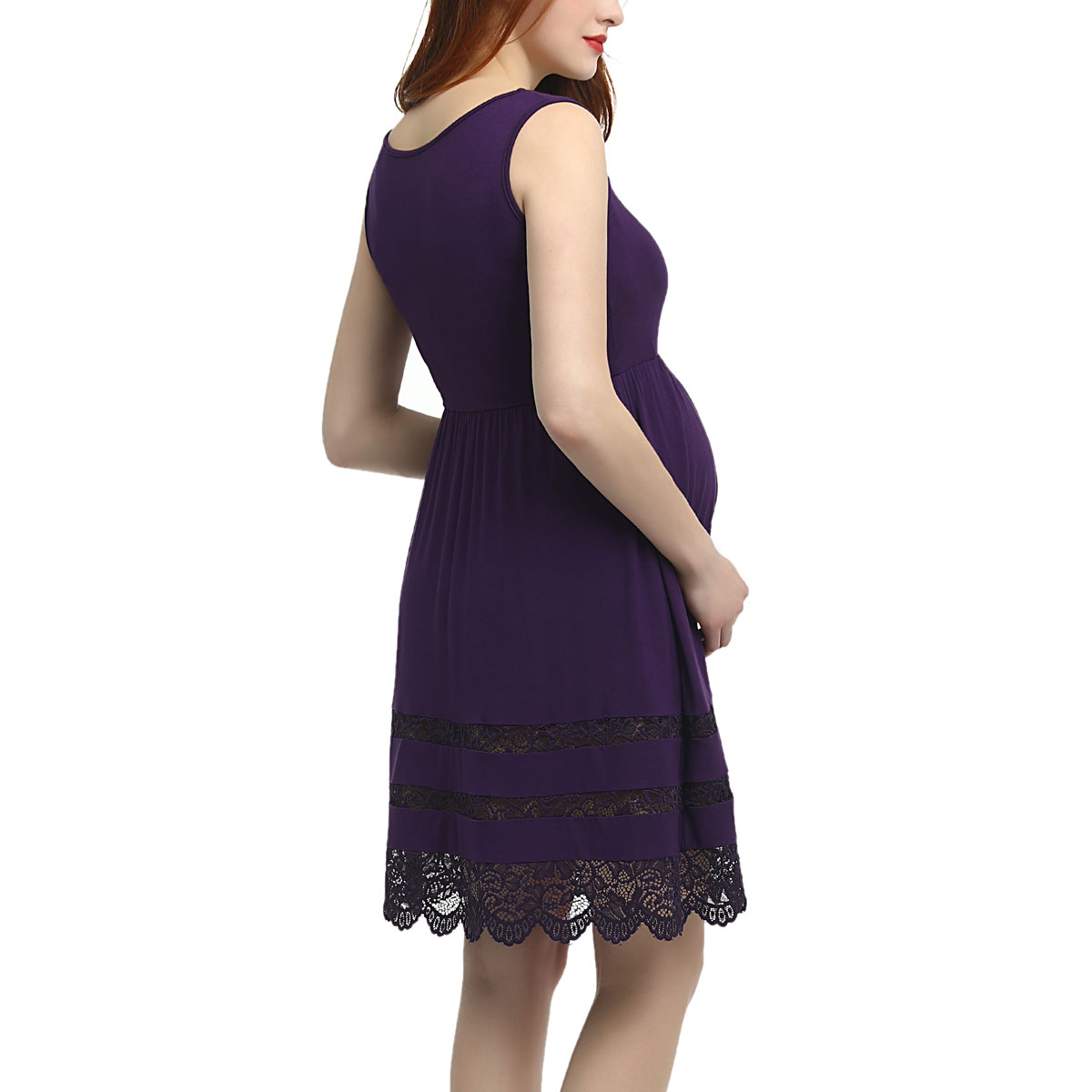 Womens Glow & Grow(R) Lace Accent Maternity Empire Waist Dress