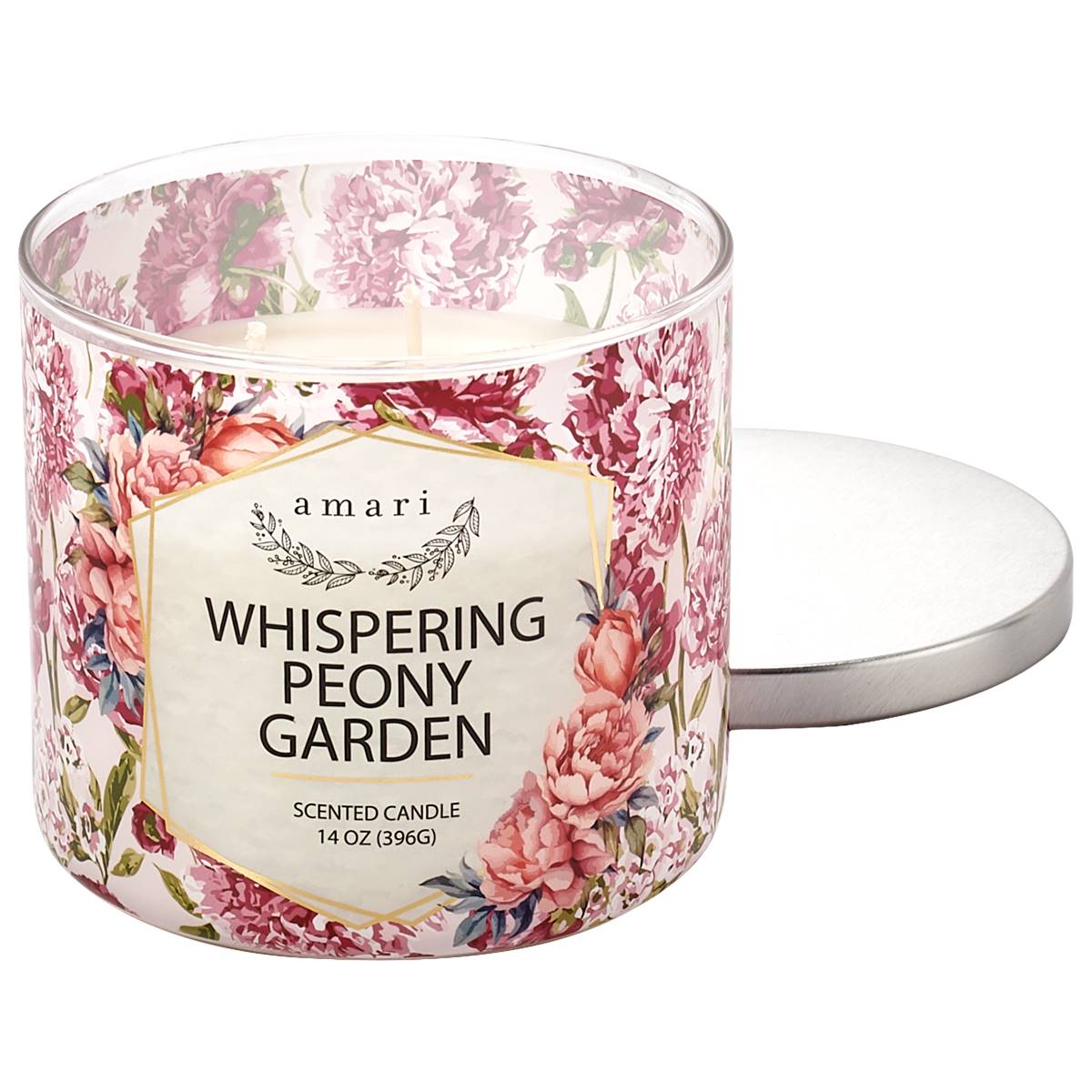 Amari Whispering Peony Garden 3 Wick Wrap Tumbler Candle