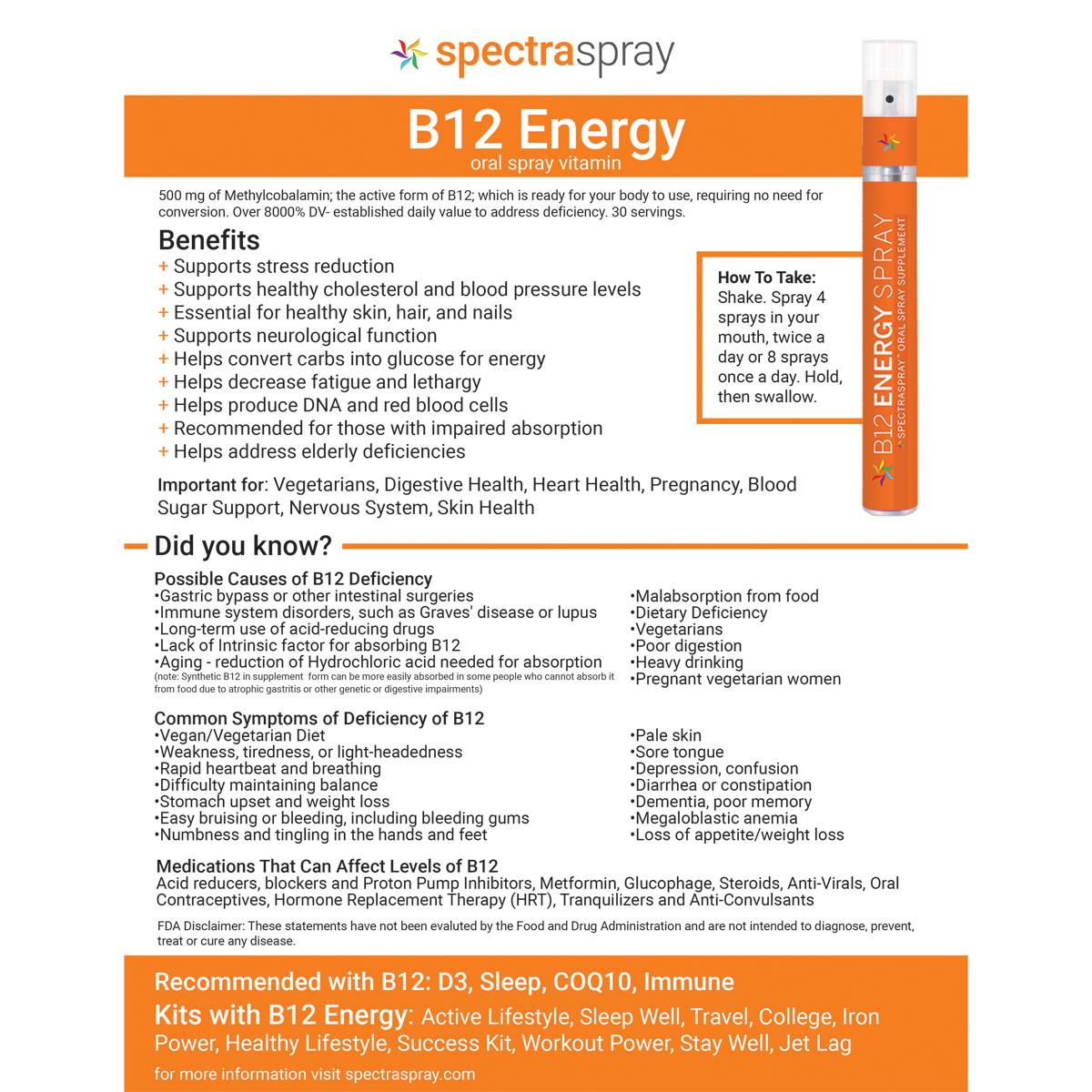 SpectraSpray(R) B12 Energy Oral Spray Vitamin