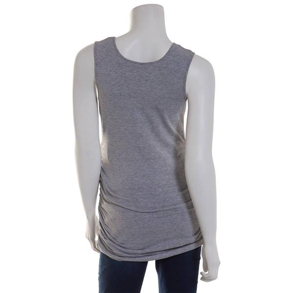 Womens Times Two Side Ruched Marled Maternity Tank Top alternate view