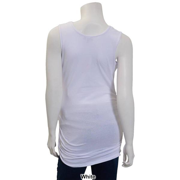 Womens Times Two Side Ruched Solid Maternity Tank Top alternate view
