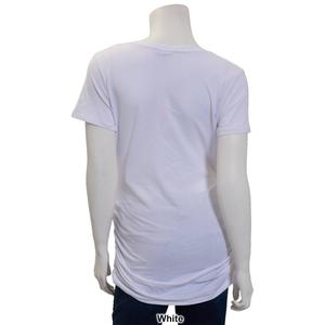 Womens Times Two Short Sleeve Side Ruched V-Neck Maternity Tee alternate view