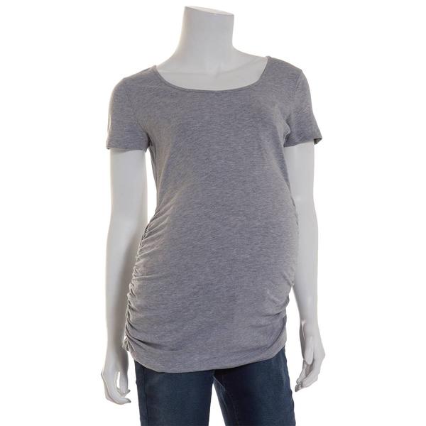 Womens Times Two Short Sleeve Side Ruched Maternity Top