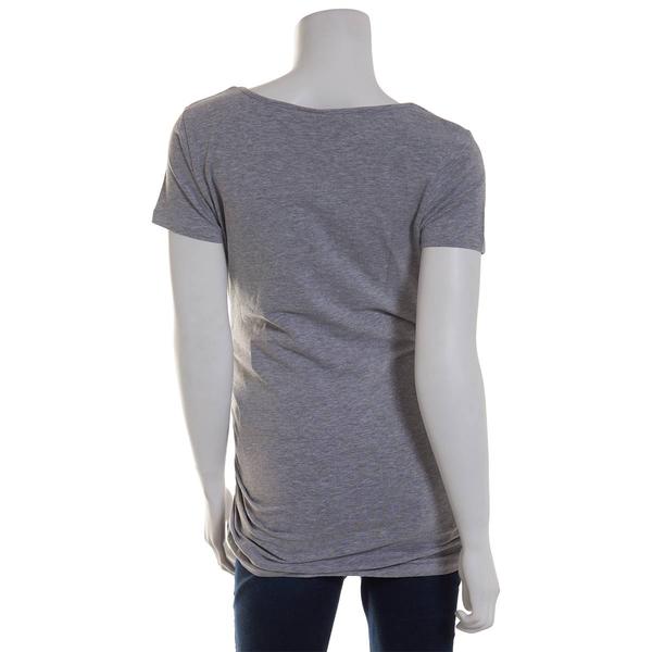 Womens Times Two Short Sleeve Side Ruched Maternity Top alternate view