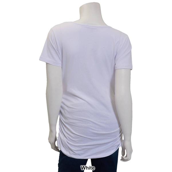 Womens Times Two Short Sleeve Side Ruched Maternity Tee alternate view