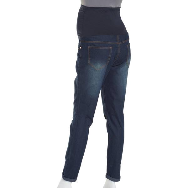 Womens Times Two Over The Belly Ripped Knee Maternity Jeans alternate view
