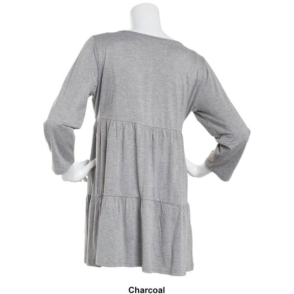 Womens Times Two Bracelet Sleeve Solid Tiered Waist Maternity Top alternate view