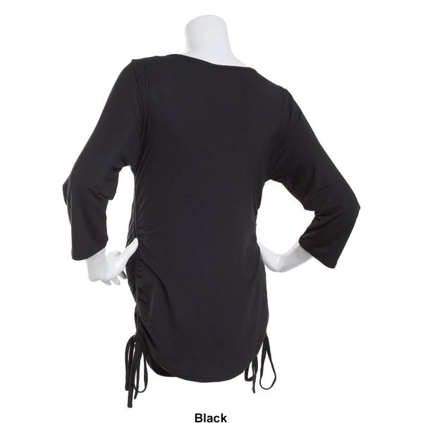 Womens Times Two Bracelet Sleeve Solid Side Tie Maternity Top alternate view
