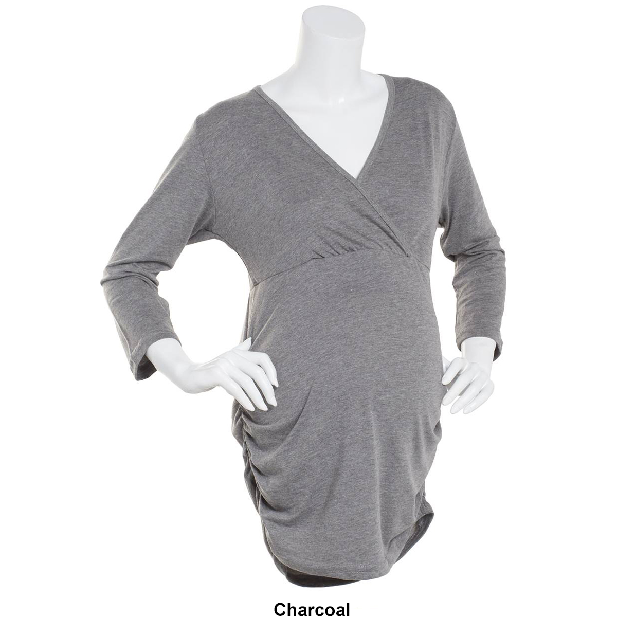 Womens Times Two Bracelet Sleeve V-Neck Maternity Nursing Top