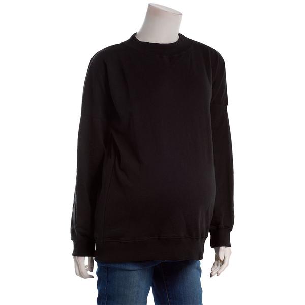 Womens Times Two Maternity Mini Mock Drop Shoulder Sweatshirt alternate view