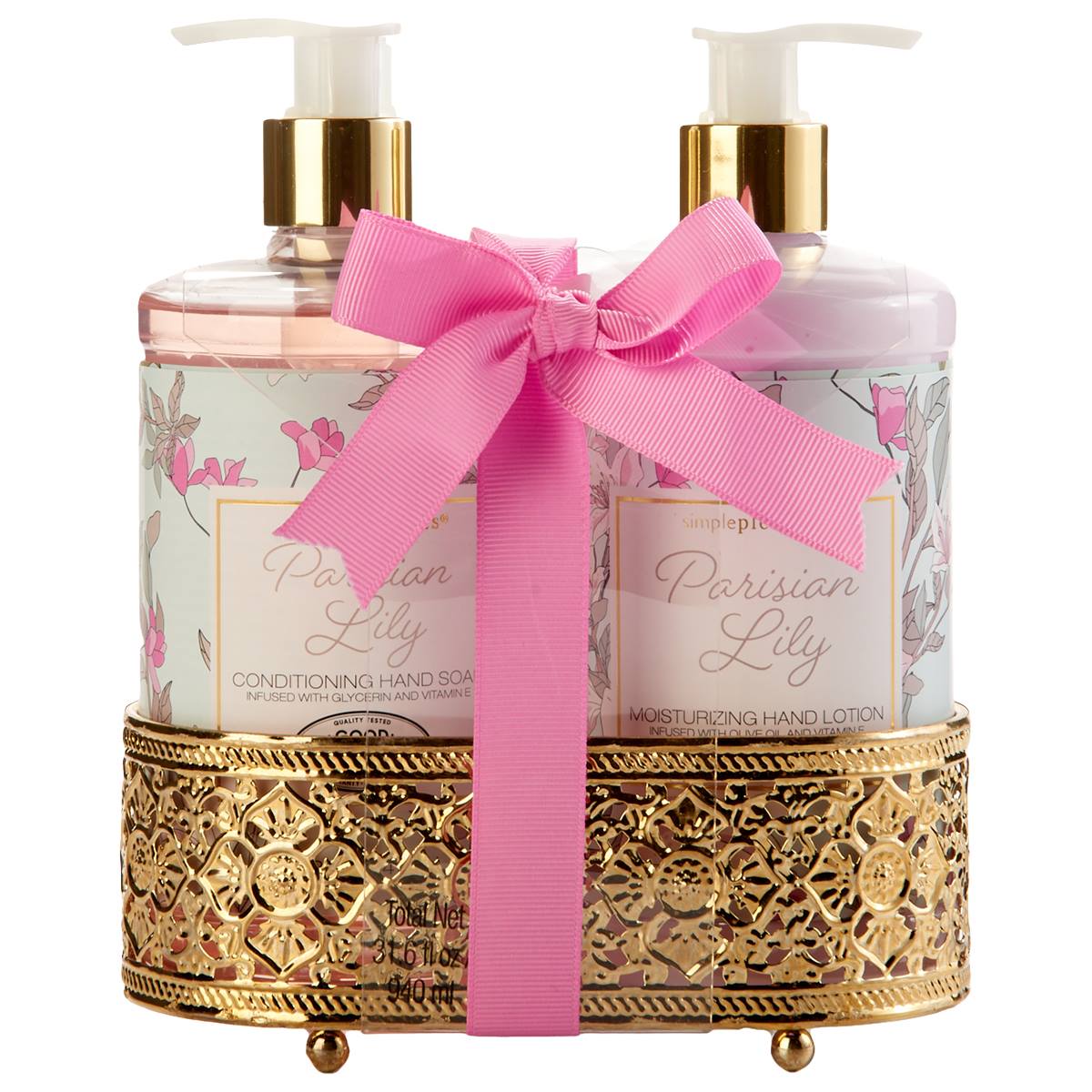 Simple Pleasures(R) Parisian Lilly Floral Hand Wash & Lotion Caddy