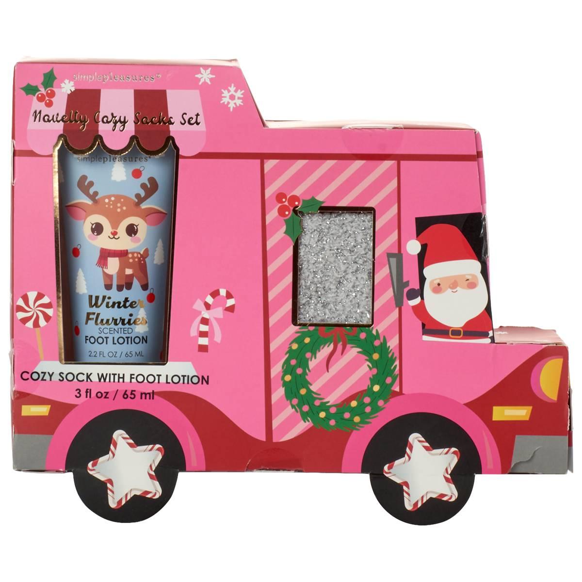 Simple Pleasures(R) Novelty Bus Cozy Sock and Lotion Set