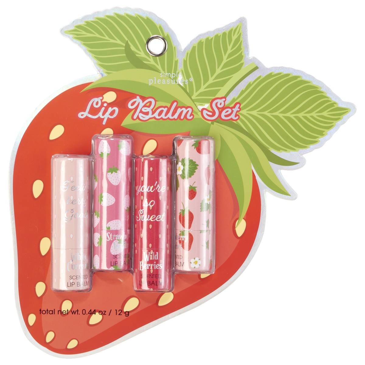 Simple Pleasures(R) 4pc.Strawberry Lip Balm Set