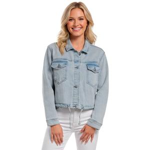 Womens Baccini Drawcord Waistband Cropped Denim Jacket
