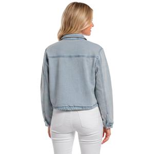 Womens Baccini Drawcord Waistband Cropped Denim Jacket alternate view