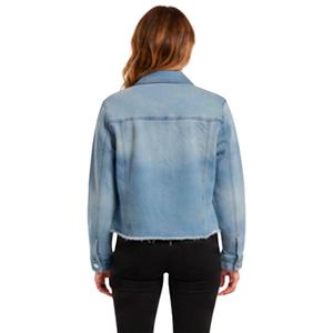 Womens Baccini Point Collar Fray Hem Denim Jacket alternate view