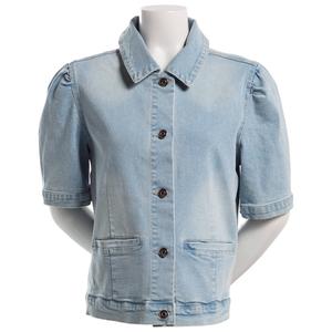 Womens Baccini Short Puff Sleeve Welt Pocket Denim Jacket alternate view