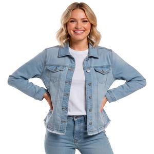 Womens Baccini Fray Hem Trucker Denim Jacket alternate view