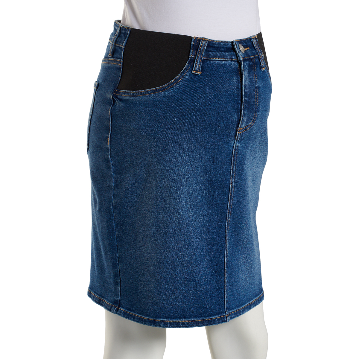 Womens Harper Grey Under The Belly Stretch Denim Maternity Skirt