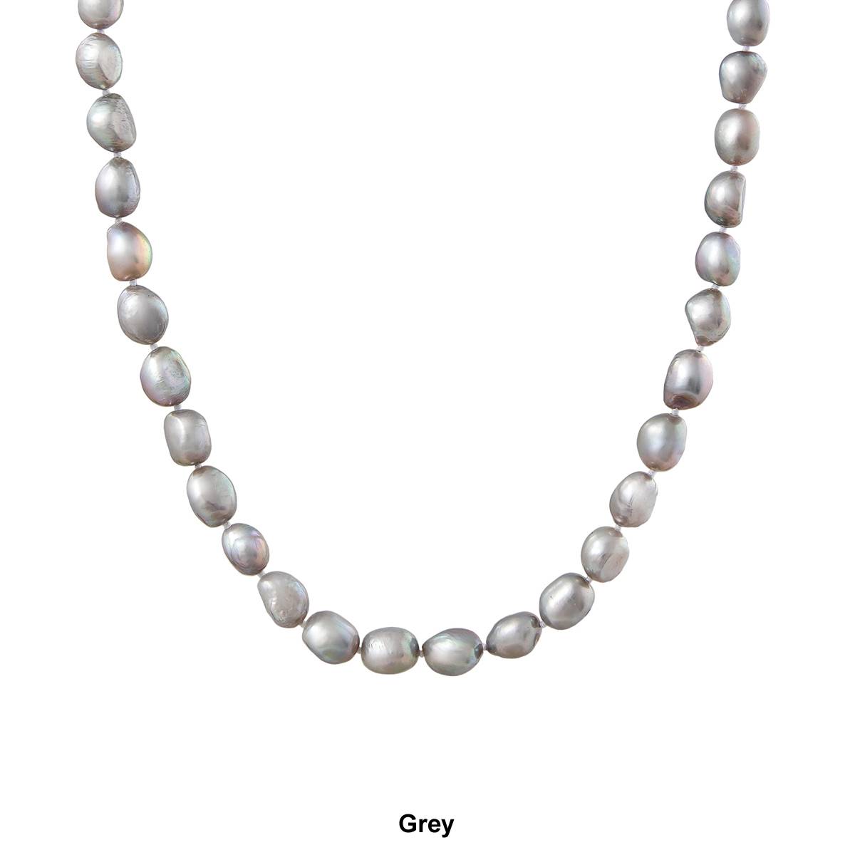 Splendid Pearls 14kt. White Gold Silver Baroque Pearl Necklace