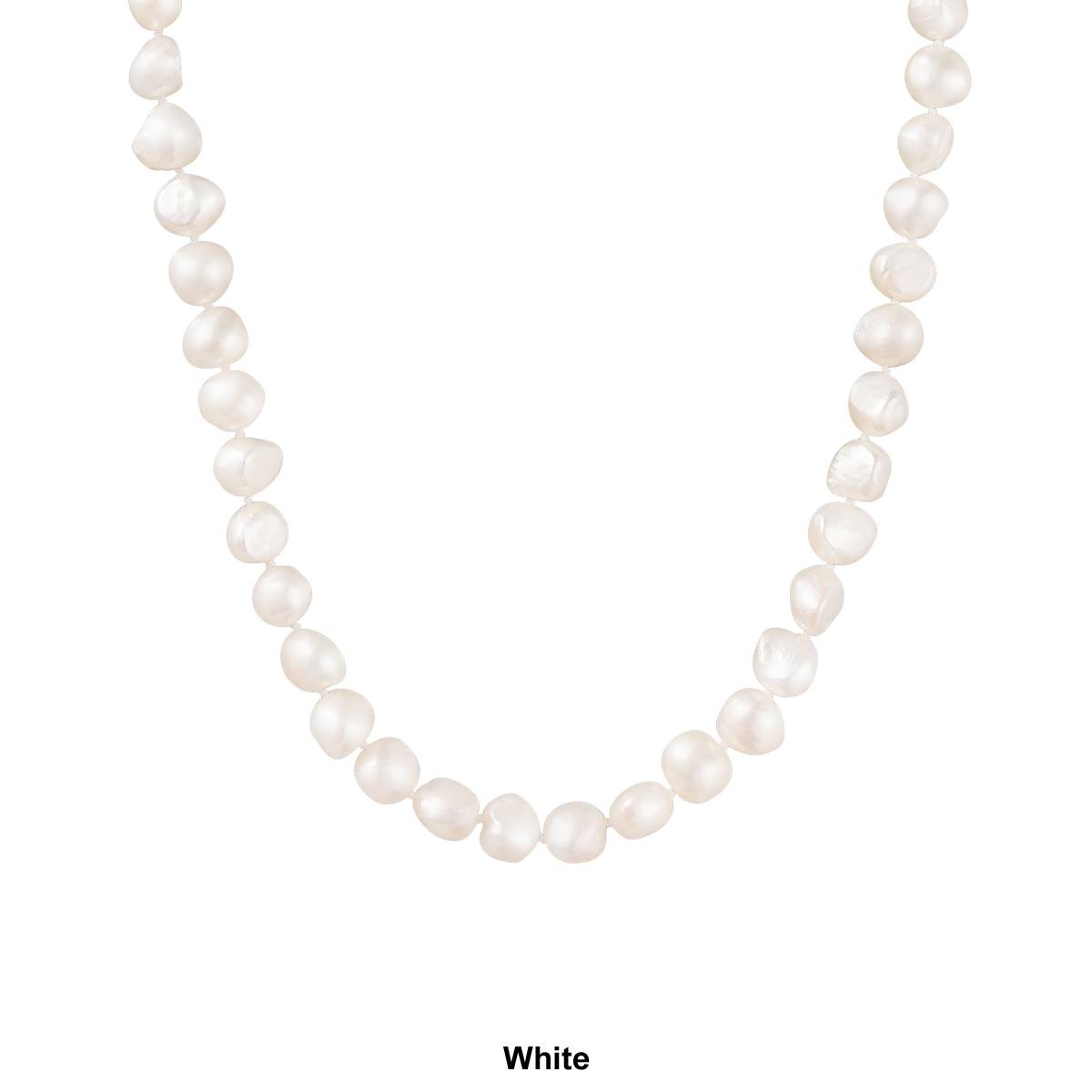 Splendid Pearls 14kt. White Gold Silver Baroque Pearl Necklace