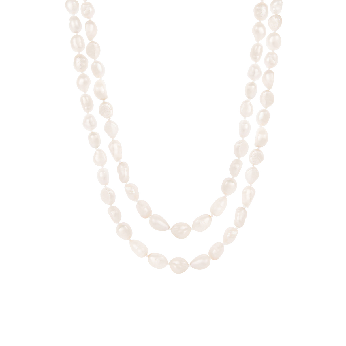 Splendid Pearls Endless 64 Baroque Freshwater Pearl Necklace