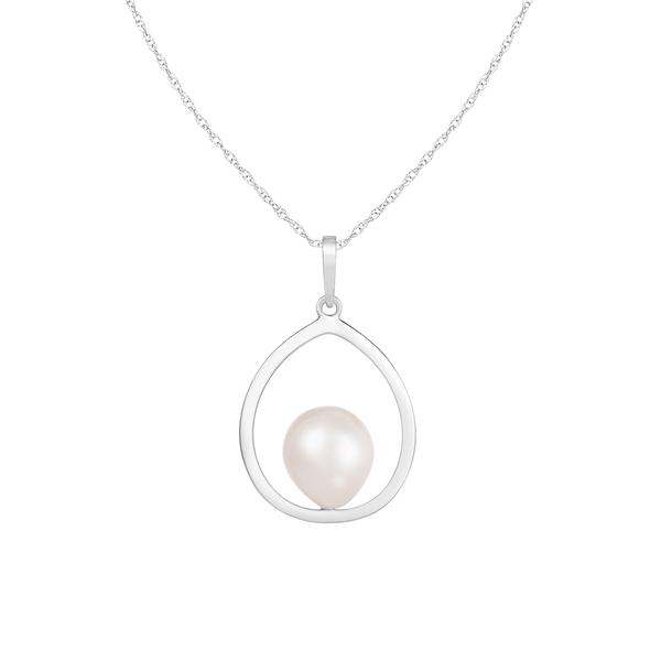 Splendid Pearls 14kt. White Gold Pearl Pendant Necklace
