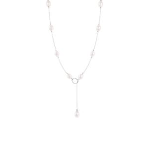 Splendid Pearls Sterling Silver Lariat Pearl Necklace