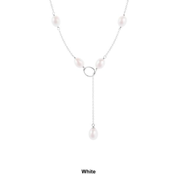 Splendid Pearls Sterling Silver Lariat Pearl Necklace alternate view