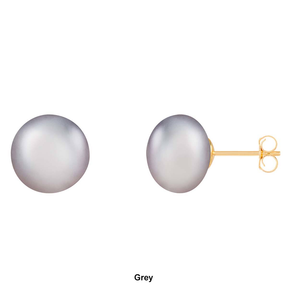 Splendid Pearls 14kt. Gold 10mm Freshwater Pearl Stud Earrings