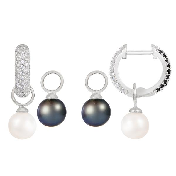 Splendid Pearls Interchangeable Pearl Huggies Earrings