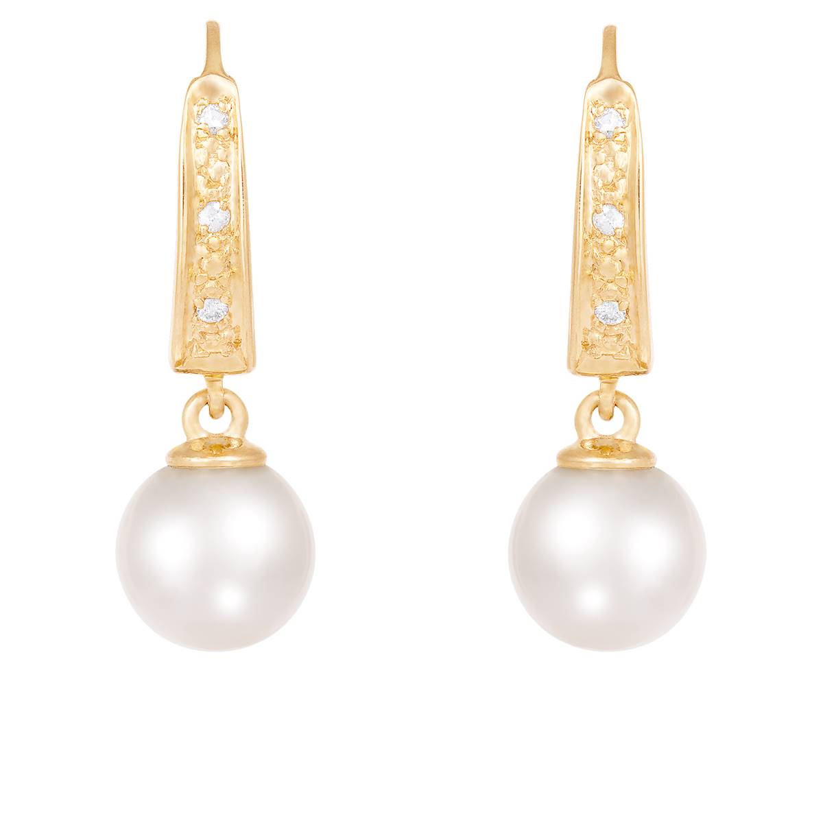 Splendid Pearls 14kt. Gold Akoya Pearl & Diamond Earrings