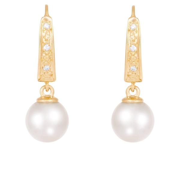 Splendid Pearls 14kt. Gold Akoya Pearl & Diamond Earrings alternate view