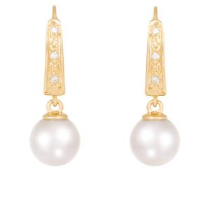Splendid Pearls 14kt. Gold Akoya Pearl & Diamond Earrings alternate view