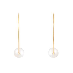 Splendid Pearls 14kt. Gold 25mm Pearl Hoop Earrings alternate view