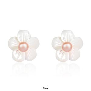 Splendid Pearls 14kt. Gold Mother of Pearl Stud Earrings alternate view