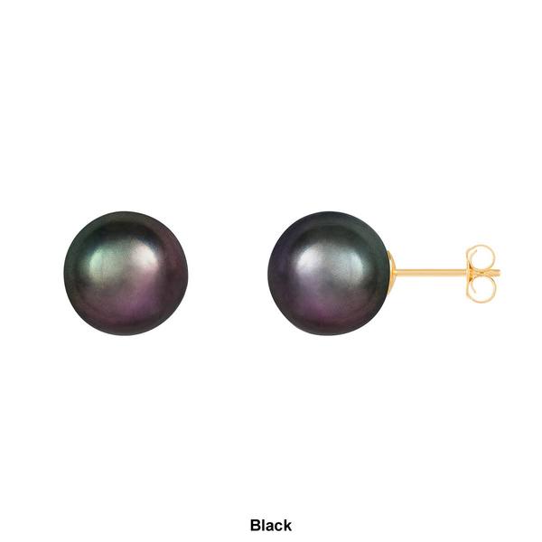 Splendid Pearls 14kt. Gold 10mm Round Pearl Stud Earrings alternate view