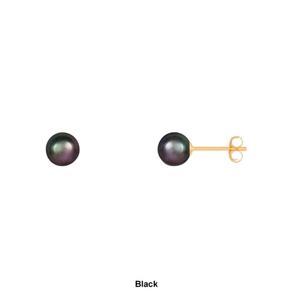 Splendid Pearls 14kt. Gold 5mm Round Pearl Stud Earrings alternate view