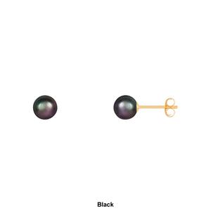 Splendid Pearls 14kt. Gold 5mm Round Pearl Stud Earrings alternate view