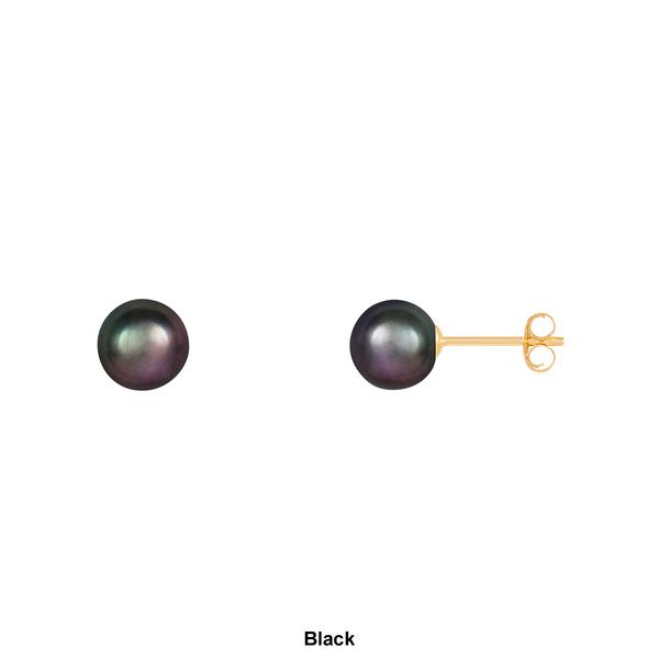 Splendid Pearls 14kt. Gold 6mm Round Pearl Stud Earrings alternate view